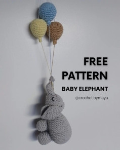 free pattern gray baby elephant