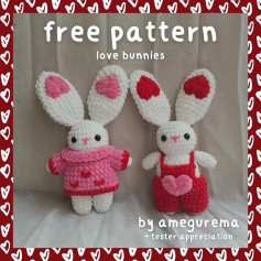 free pattern love bunnies