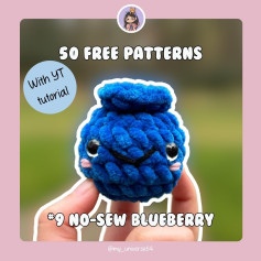 Free pattern release! Join me to crochet this no-sew & beginner friendly blueberry in less than 15 minutes