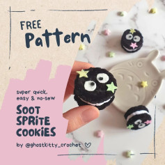 free pattern super quick easy no sew soot sprite cookies