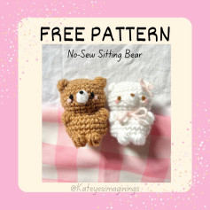 ☆ free pattern! ☆⋆.ೃ࿔*:･ surprise!! a free pattern for all my supportersno-sew sitting bears ⋆𐙚₊˚⊹♡