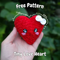 free pattern tiny love cat mini