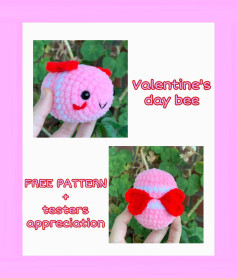 [FREE PATTERN] Valentine’s day bee