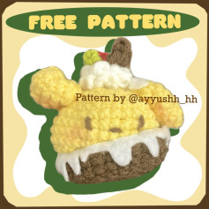 Free pattern‼️‼️Cupcake (is it really a cupcake 😭) pompurin free pattern