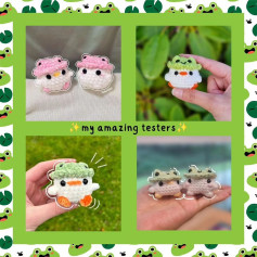 froggie chick & mushroom pattern