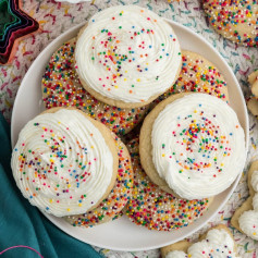 Frosted Sugar Cookies are a favorite for the holidays!