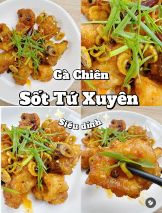 gà chiên sốt tứ xuyên siêu dính