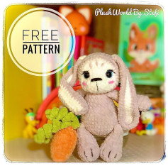 Gray Carrot Rabbit Crochet Pattern