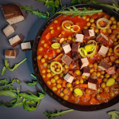 Green Pea Stew with Smoked Tofu