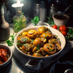 Grilled mushrooms with garlic & parsley