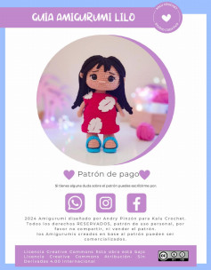 GUÍA AMIGURUMI LILO Patrón de pago Si tienes alguna duda sobre el patrón puedes escribirme por