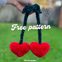 🍒 HEART CHERRIES FREE PATTERN🍒