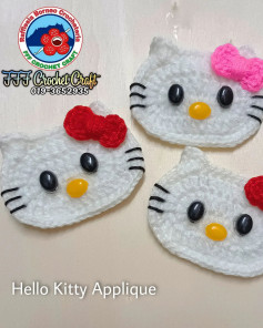 hello kitty applique crochet pattern