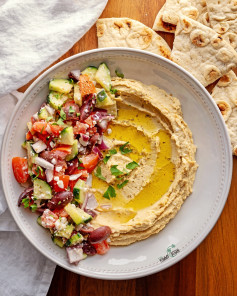 hummus w/ feta & greek salad