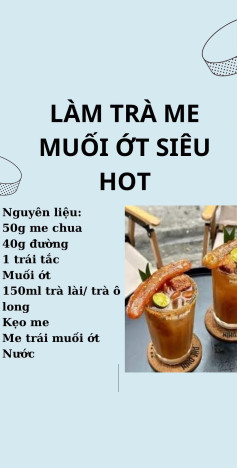 LÀM TRÀ ME MUỐI ỚT SIÊU HOT ĐÂY