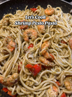 lets cook shrimp pesto pasta