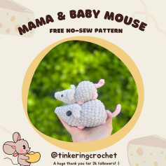 mama baby mouse free no sew pattern