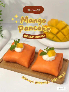 mango pancake resep viral