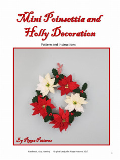 Mini Poinsettia and Holly Decoration Pattern