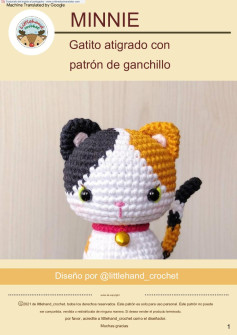 MINNIE Gatito atigrado con patrón de ganchillo Diseño