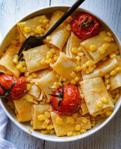 🌱Miso Butter Corn & Tomato Pasta🌱Truly delicious!!! Quick and easy to make.