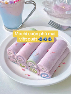 mochi cuộn phô mai việt quất.