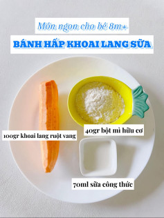 món ngon cho bé 8m+ bánh hấp khoai lang sữa