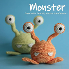 monster free crochet pattern orange and green