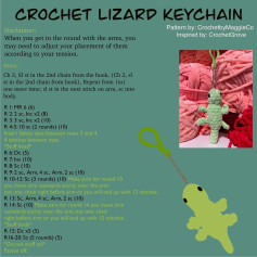 My very first pattern I’ve ever written; a little lizard keychain! 🦎