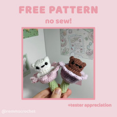 NO SEW free flower bears pattern🐻🌸