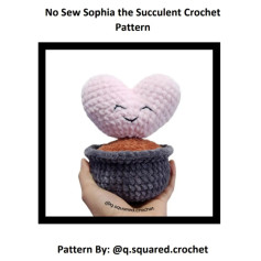 no sew sophia the succulent crochet heart pot pattern