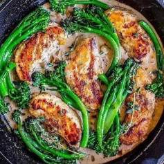 Pan-Seared Chicken and Broccolini😋👌