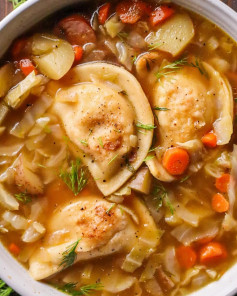 Pierogi, Kielbasa, &amp; Cabbage Soup