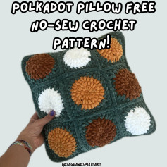 polkadot pillow free no sew crochet pattern