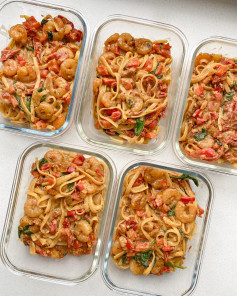 🍤 🍝 Prawn linguine meal prep 🍤 🍝