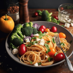 Rainbow Spaghetti Aglio e Olio