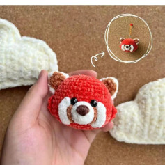 Red bear keychain crochet pattern