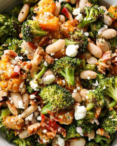 Roasted Broccoli, Butternut Squash & White Bean Salad with Garlic Vinaigrette