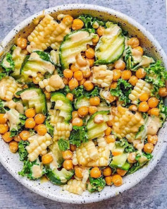 Roasted Chickpea Salad with creamy dressing