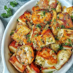 Roasted Potatoes in Lemon Parsley Sauce 🌿🍃