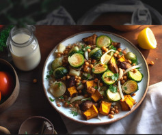 Roasted Sweet Potato & Brussels Sprouts Salad