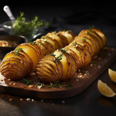 Salt & Vinegar Roast Hasselback Potatoes! 🥔 Crispy crunchy ridges and fluffy interior with vinegar notes - these are to die for.