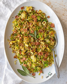 shaved brussels sprouts with bacon