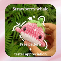 🍓 Strawberry whale pattern!