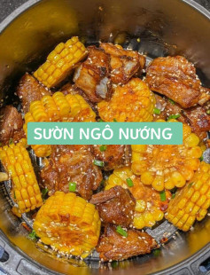 🔥 Sườn heo nướng ngô bằng nồi chiên không dầu siêu ngon nè cả nhà 🤤