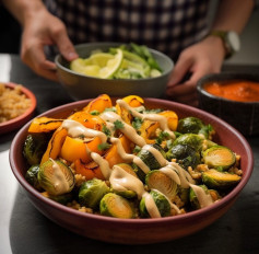 Sweet Chipotle and roasted vegetable quinoa bowl