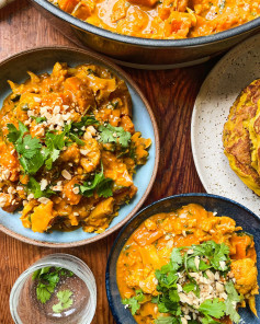 sweet potato, cauliflower and peanut stew.