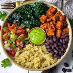 SWEET POTATO PICO BLACK BEAN BOWL + AVOCADO LIME CREMA