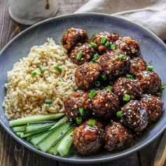 Teriyaki Veggie Ball Bowl by @realizing_fitness