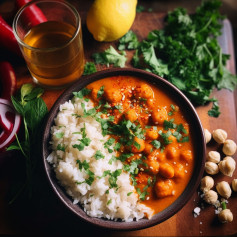 This creamy vegan chickpea korma is perfect for an easy weeknight dinner 😍 recipe below!